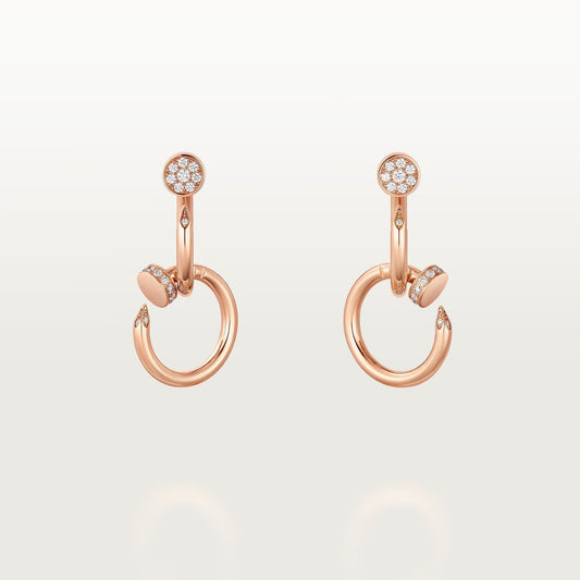 [Stellar Jewelry]JUSTE HALF DIAMOND DOUBLE EARRINGS