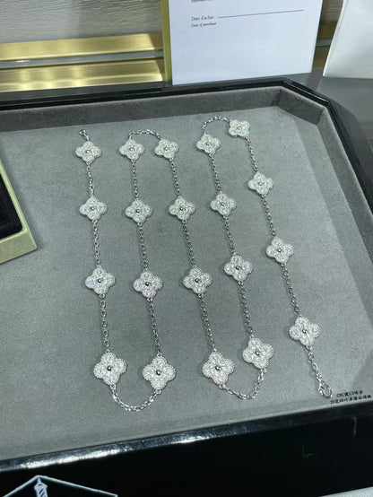 [Stellar Jewelry]CLOVER 20 MOTIFS FULL-DIAMOND NECKLACE