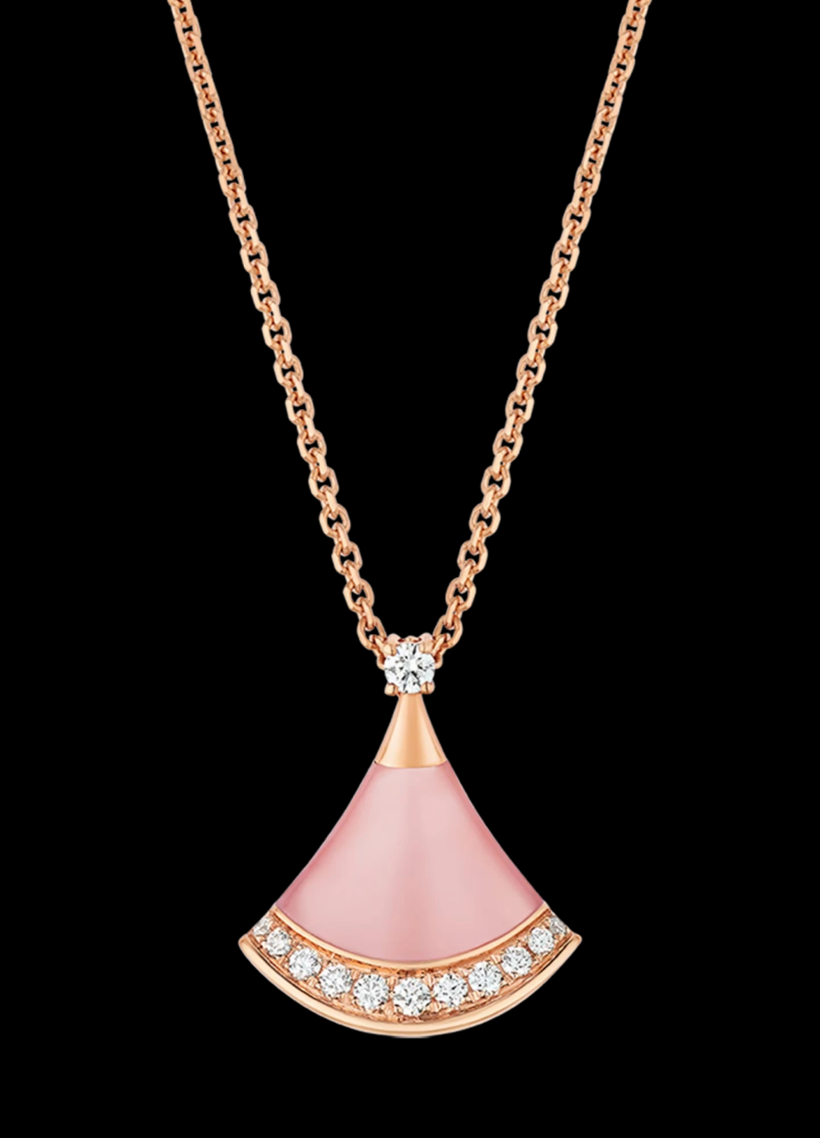 [Stellar Jewelry]Cherry Blossom Pink Fan Necklace