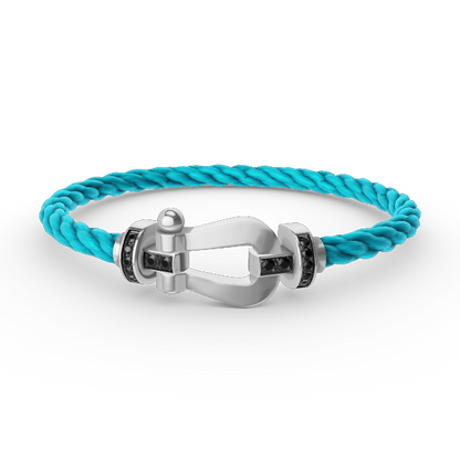 [Stellar Jewelry]FORCE LARGE HORSESHOE BLACK DIAMOND BRACELET SILVER
