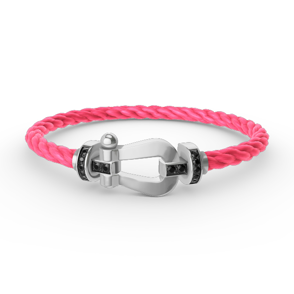 [Stellar Jewelry]FORCE LARGE HORSESHOE BLACK DIAMOND BRACELET SILVER