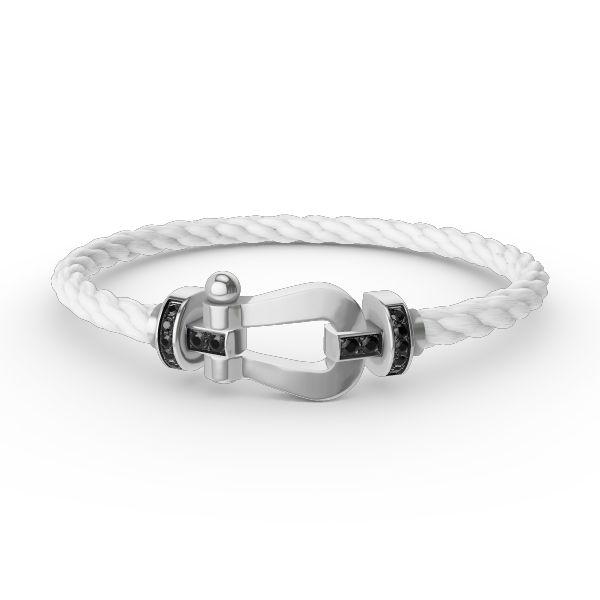 [Stellar Jewelry]FORCE LARGE HORSESHOE BLACK DIAMOND BRACELET SILVER