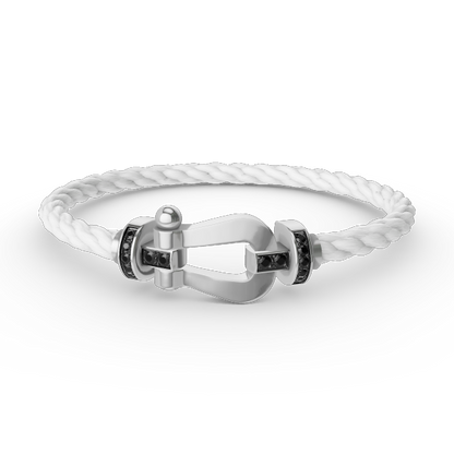[Stellar Jewelry]FORCE LARGE HORSESHOE BLACK DIAMOND BRACELET SILVER
