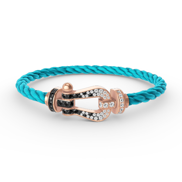 [Stellar Jewelry]FORCE LARGE HORSESHOE BLACK WHITE DIAMOND BRACELET ROSE GOLD