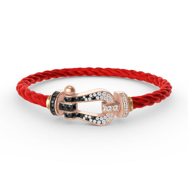 [Stellar Jewelry]FORCE LARGE HORSESHOE BLACK WHITE DIAMOND BRACELET ROSE GOLD