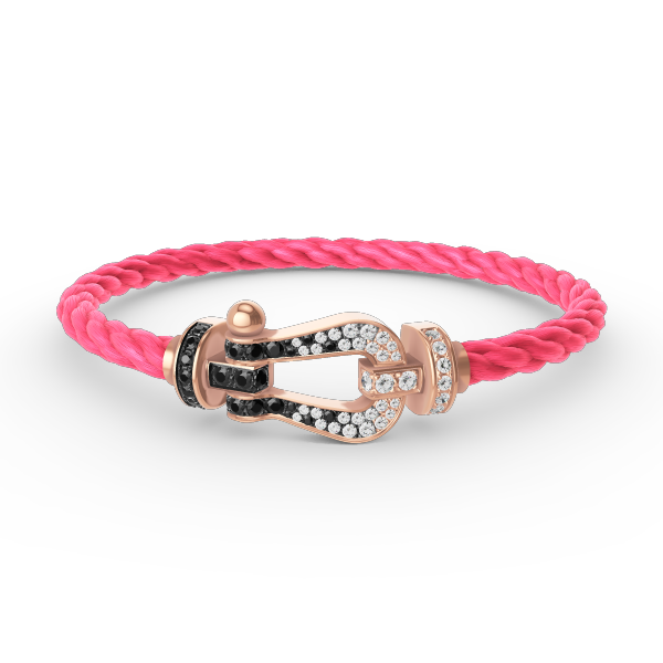 [Stellar Jewelry]FORCE LARGE HORSESHOE BLACK WHITE DIAMOND BRACELET ROSE GOLD