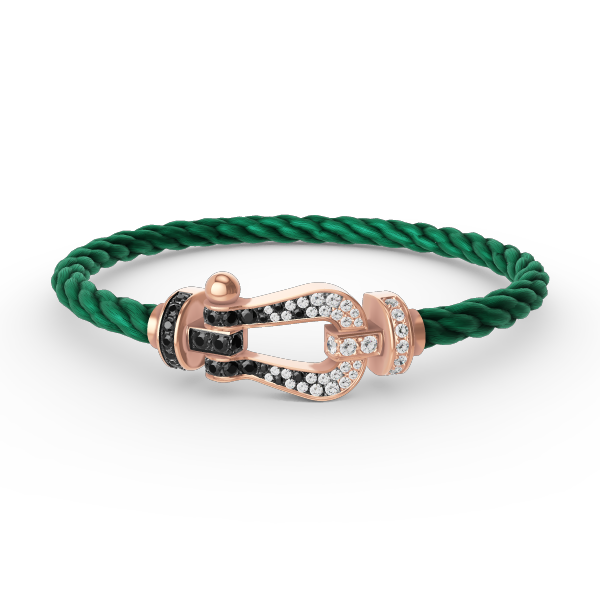 [Stellar Jewelry]FORCE LARGE HORSESHOE BLACK WHITE DIAMOND BRACELET ROSE GOLD