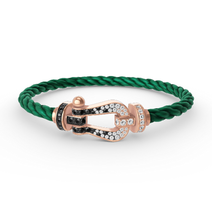 [Stellar Jewelry]FORCE LARGE HORSESHOE BLACK WHITE DIAMOND BRACELET ROSE GOLD