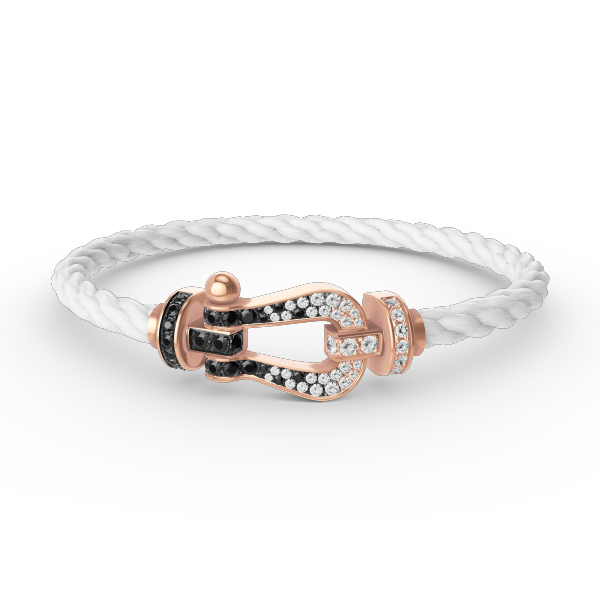 [Stellar Jewelry]FORCE LARGE HORSESHOE BLACK WHITE DIAMOND BRACELET ROSE GOLD