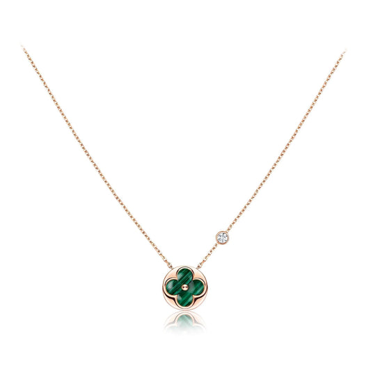 [Stellar Jewelry]SUN PEDANT PINK GOLD 1 DIAMOND NECKLACE