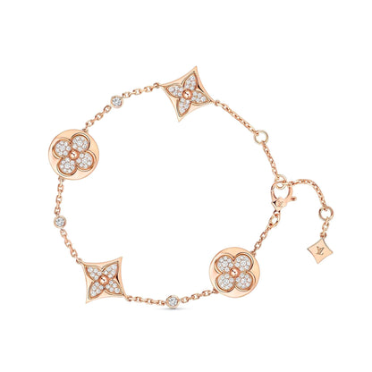 [Stellar Jewelry]STAR AND SUN 4 MOTIFS GOLD DIAMONDS BRACELET