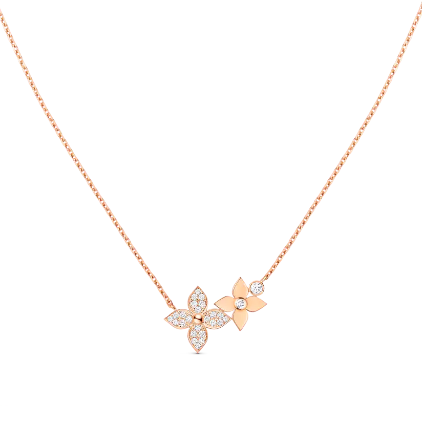 [Stellar Jewelry]STAR BLOSSOM NECKLACE PINK GOLD DIAMONDS