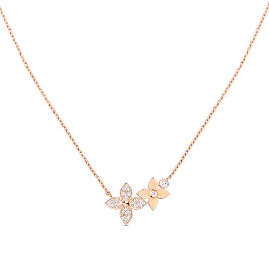 [Stellar Jewelry]STAR BLOSSOM NECKLACE PINK GOLD DIAMONDS