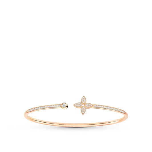[Stellar Jewelry]IDYLLE PINK GOLD OPEN BRACELET DIAMOND PAVED