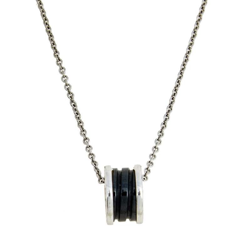 [Stellar Jewelry]ZERO 1 BLACK CERAMIC SILVER NECKLACE