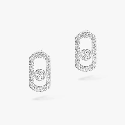 [Stellar Jewelry]So Move Pave_-Set Diamond Earrings in Silver