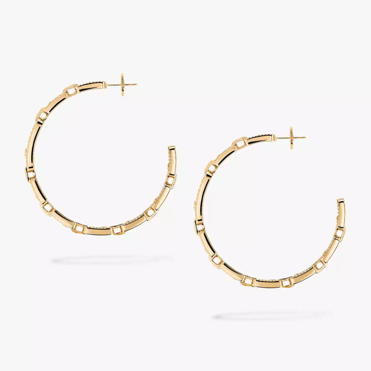 [Stellar Jewelry]Move Link Diamond Hoop Earrings