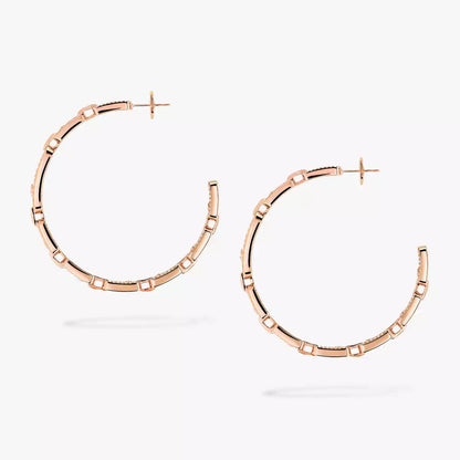 [Stellar Jewelry]Move Link Diamond Hoop Earrings