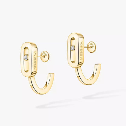 [Stellar Jewelry]Diamond Mini Hoop Earrings Move Classique