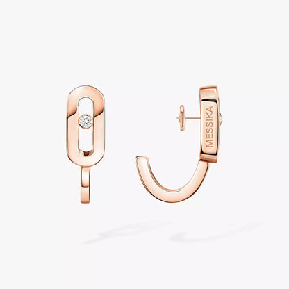 [Stellar Jewelry]Diamond Mini Hoop Earrings Move Classique