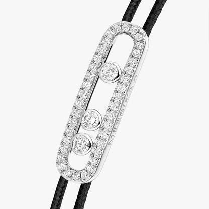 [Stellar Jewelry]Care(Medium-3.5mm) pink cord pavé bracelet