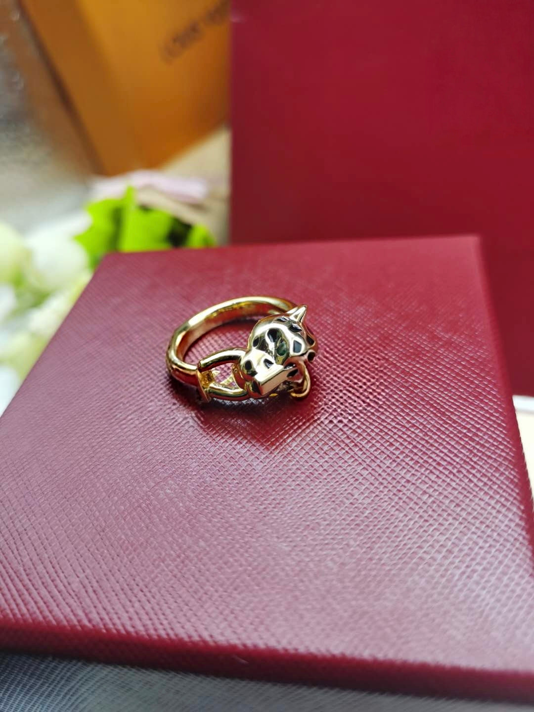 [Stellar Jewelry]LEOPARD-HEAD LEOPARD-PRINT COUPLE RING