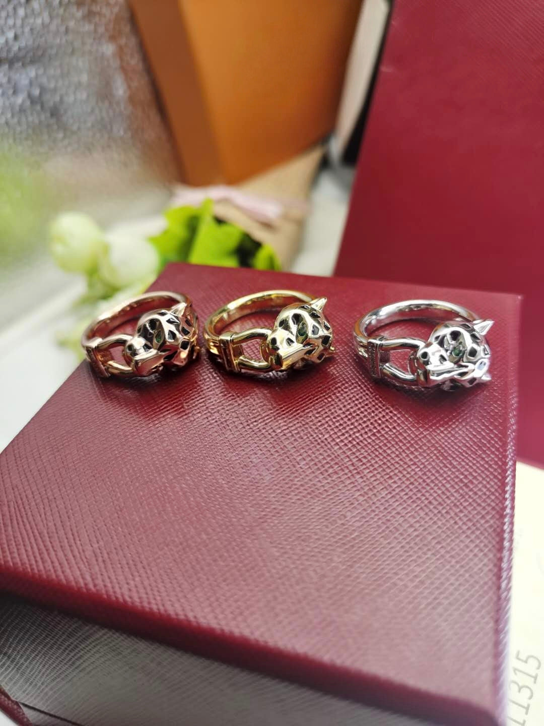 [Stellar Jewelry]LEOPARD-HEAD LEOPARD-PRINT COUPLE RING