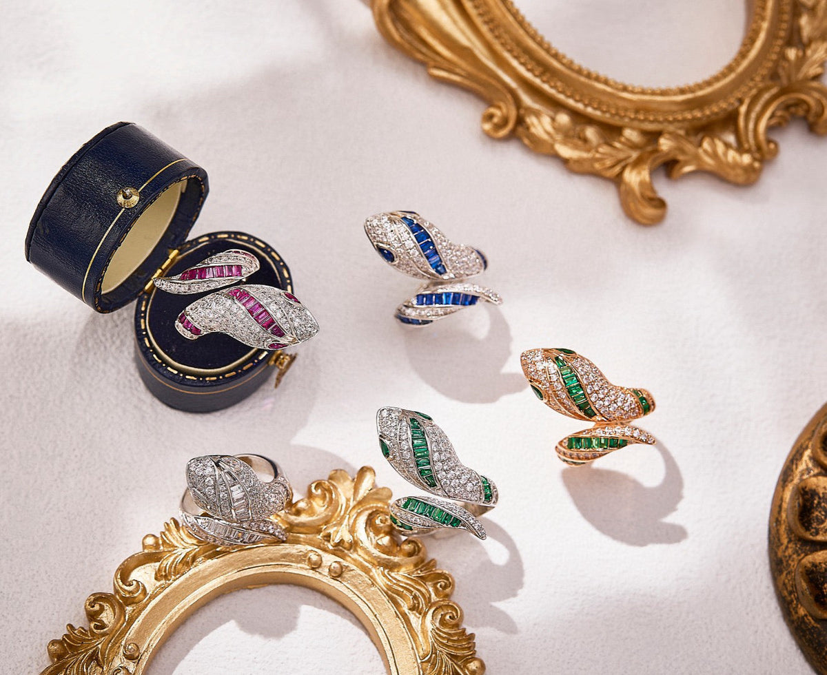 [Stellar Jewelry]BRAND NEW LUXURY BLUE SNAKE RING
