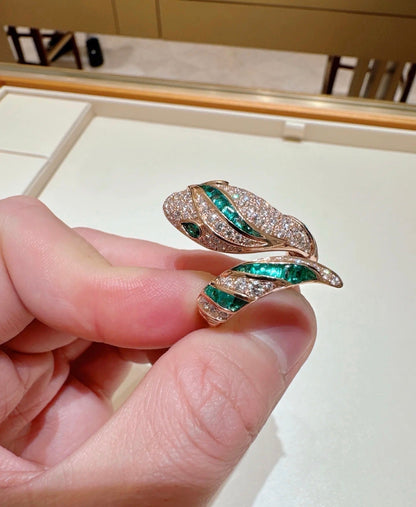 [Stellar Jewelry]BRAND NEW LUXURY GREEN SNAKE RING