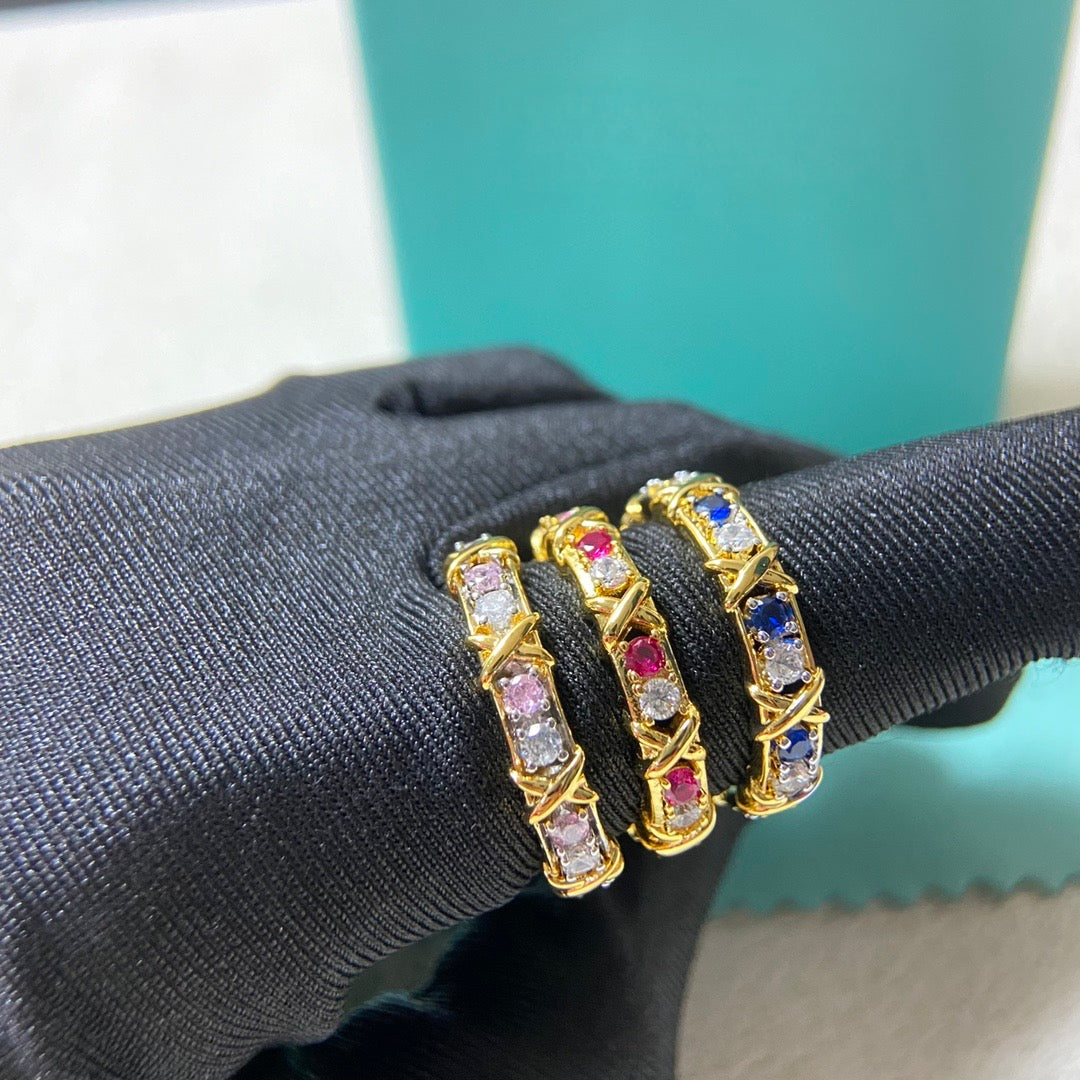 [Stellar Jewelry]SIXTEEN STONE RING Colored Stone Version
