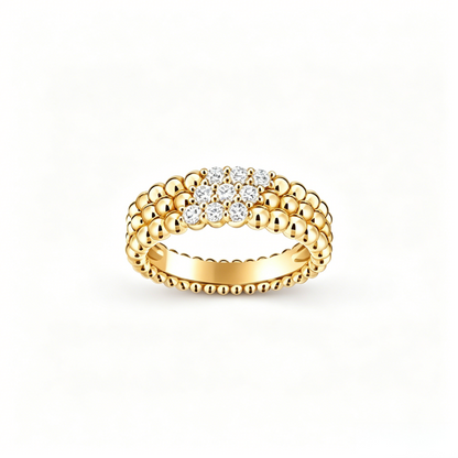 [Stellar Jewelry] THREE-ROW DIAMOND RING