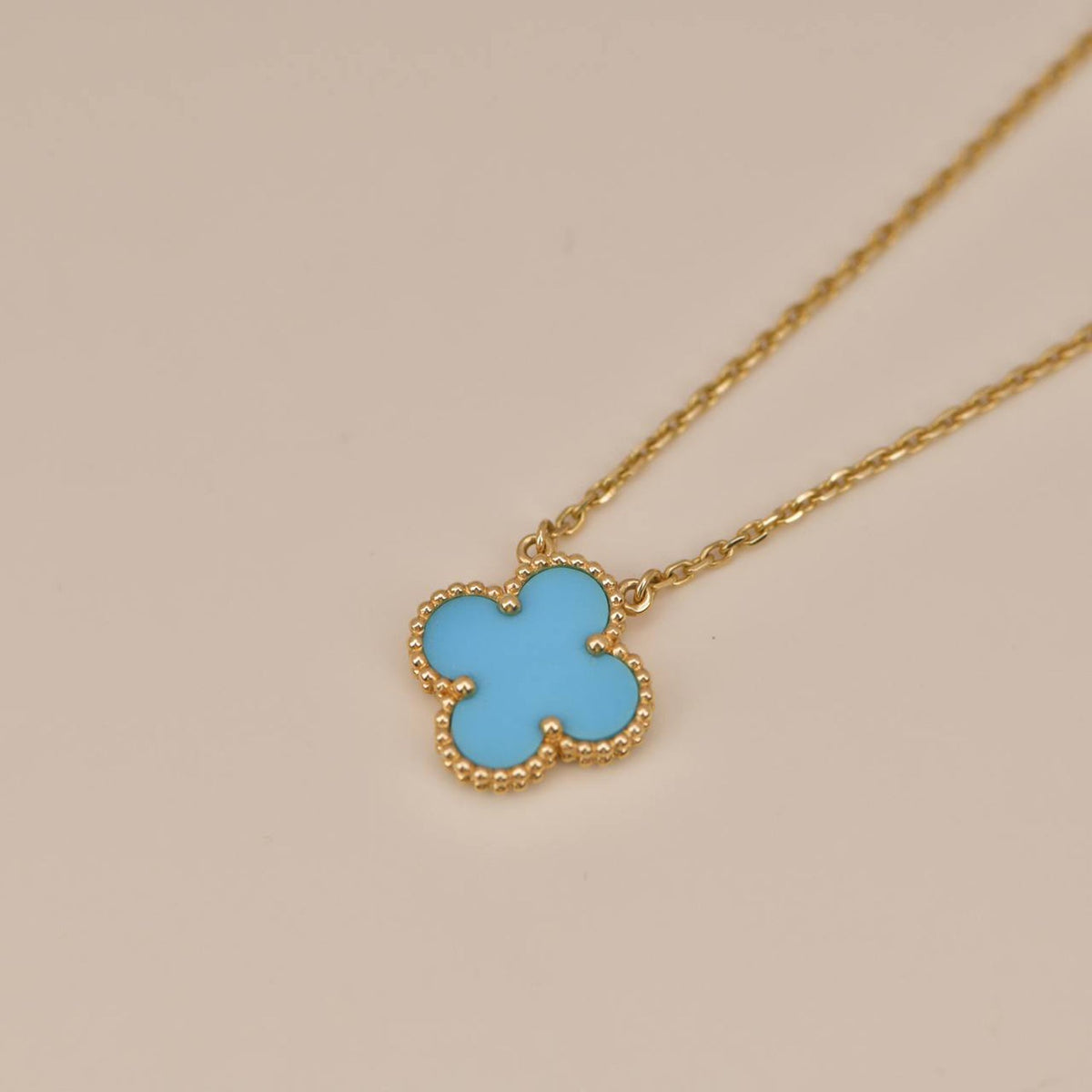[Stellar Jewelry]CLOVER 15MM VINTAGE TURQUOISE NECKLACE