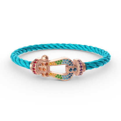 [Stellar Jewelry]FORCE LARGE HORSESHOE  COLORED DIAMOND BRACELET ROSE GOLD
