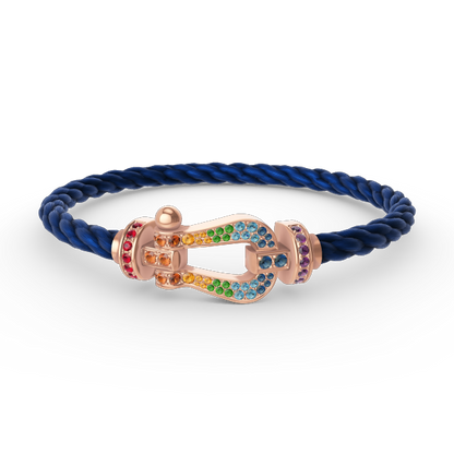 [Stellar Jewelry]FORCE LARGE HORSESHOE  COLORED DIAMOND BRACELET ROSE GOLD