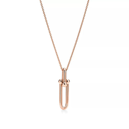 [Stellar jewels]HARDWEAR DROP DOUBLE LINK PEDANT NECKLACE