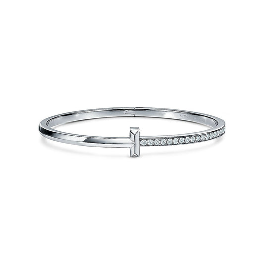 [Stellar jewels]NARROW T1 HINGED BANGLE DIAMOND SILVER