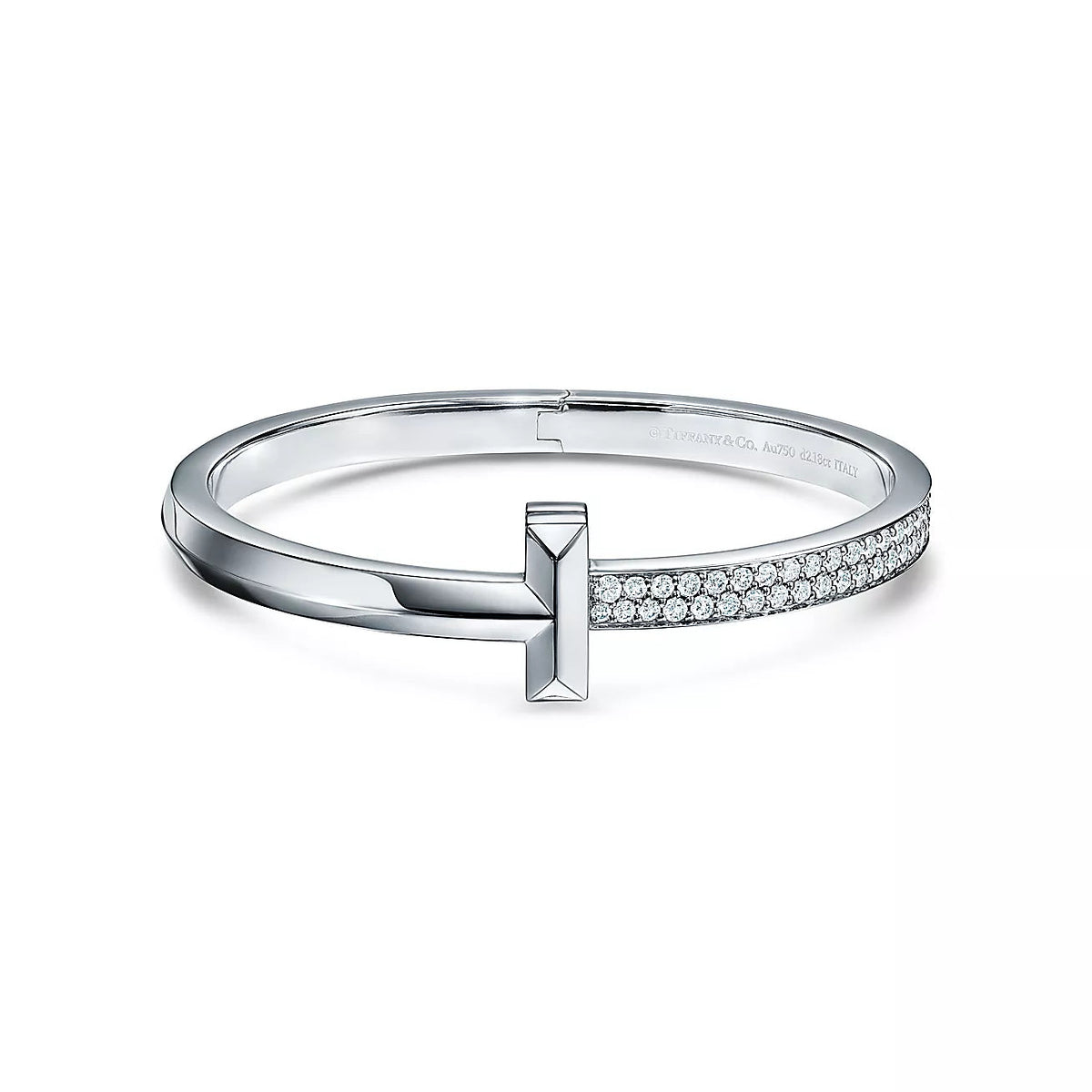 [Stellar jewels]WIDE DIAMONDS HINGED BANGLE