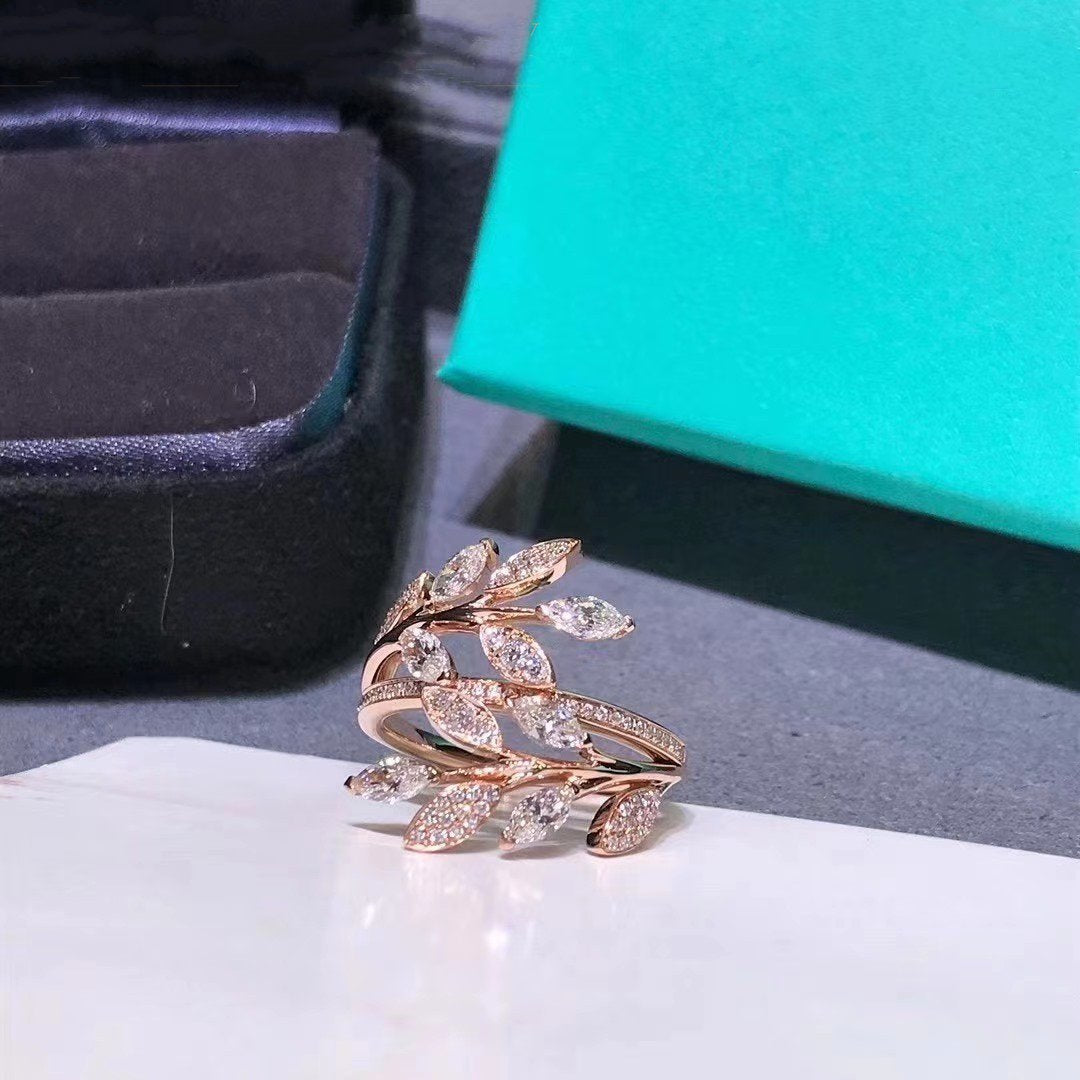 [Stellar jewels]VICTORIA DIAMOND VINE BYPASS RING PINK GOLD