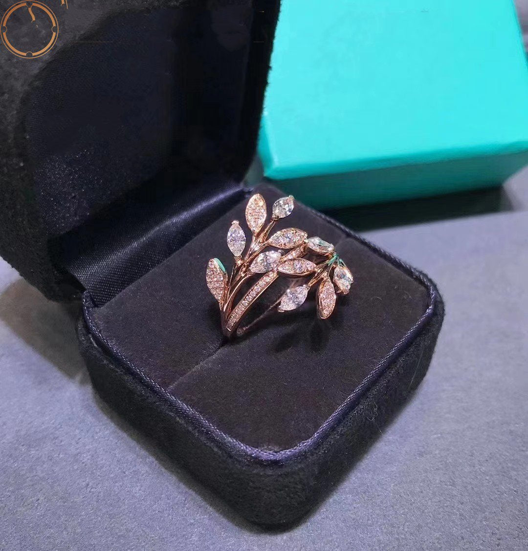 [Stellar jewels]VICTORIA DIAMOND VINE BYPASS RING PINK GOLD