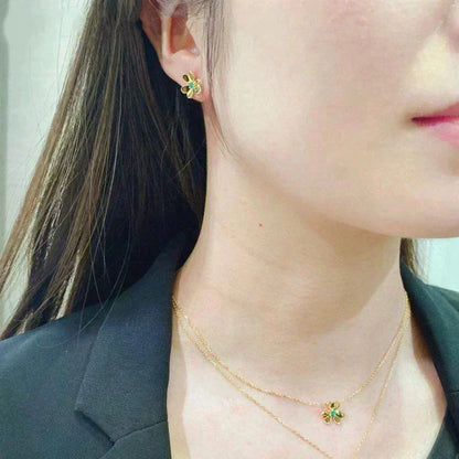 [Stellar Jewelry]FRIVOLE  FLOWER MALACHITE EARRINGS
