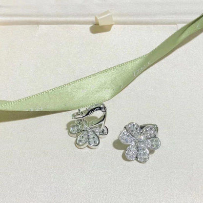 [Stellar Jewelry]FRIVOLE SILVER FLOWER DIAMOND EARRINGS