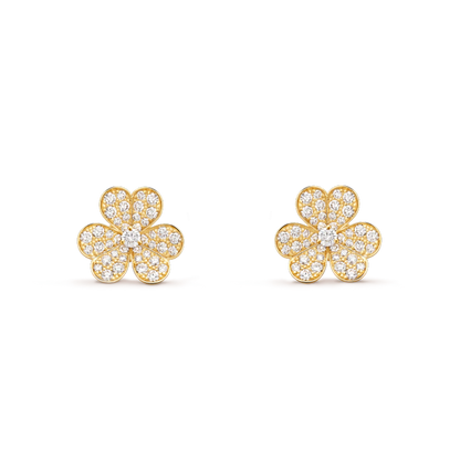 [Stellar Jewelry]FRIVOLE GOLD FLOWER DIAMOND EARRINGS