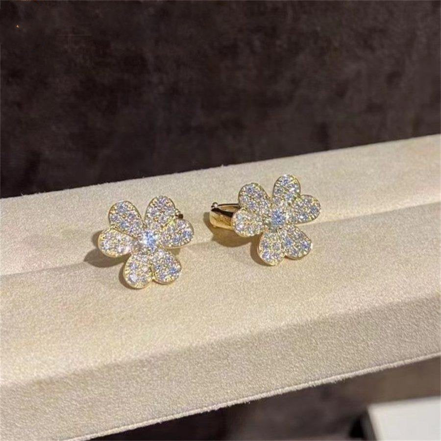 [Stellar Jewelry]FRIVOLE GOLD FLOWER DIAMOND EARRINGS