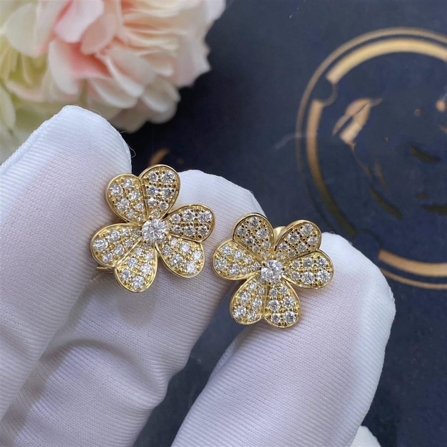 [Stellar Jewelry]FRIVOLE GOLD FLOWER DIAMOND EARRINGS