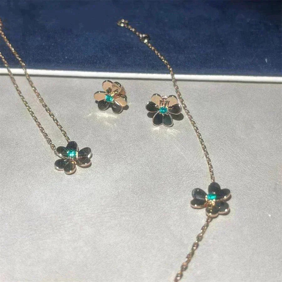 [Stellar Jewelry]FRIVOLE  FLOWER MALACHITE EARRINGS