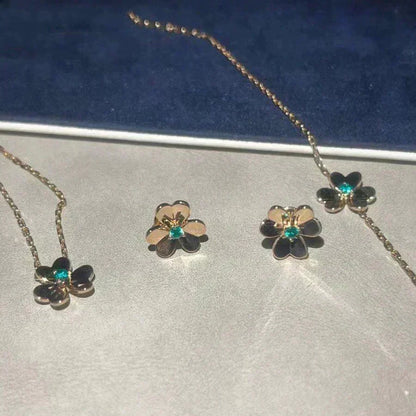 [Stellar Jewelry]FRIVOLE  FLOWER MALACHITE EARRINGS