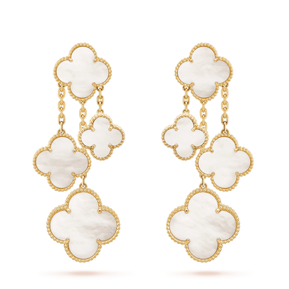 [Stellar Jewelry]CLOVER EARRINGS WHITE MOP 4 MOTIFS GOLD