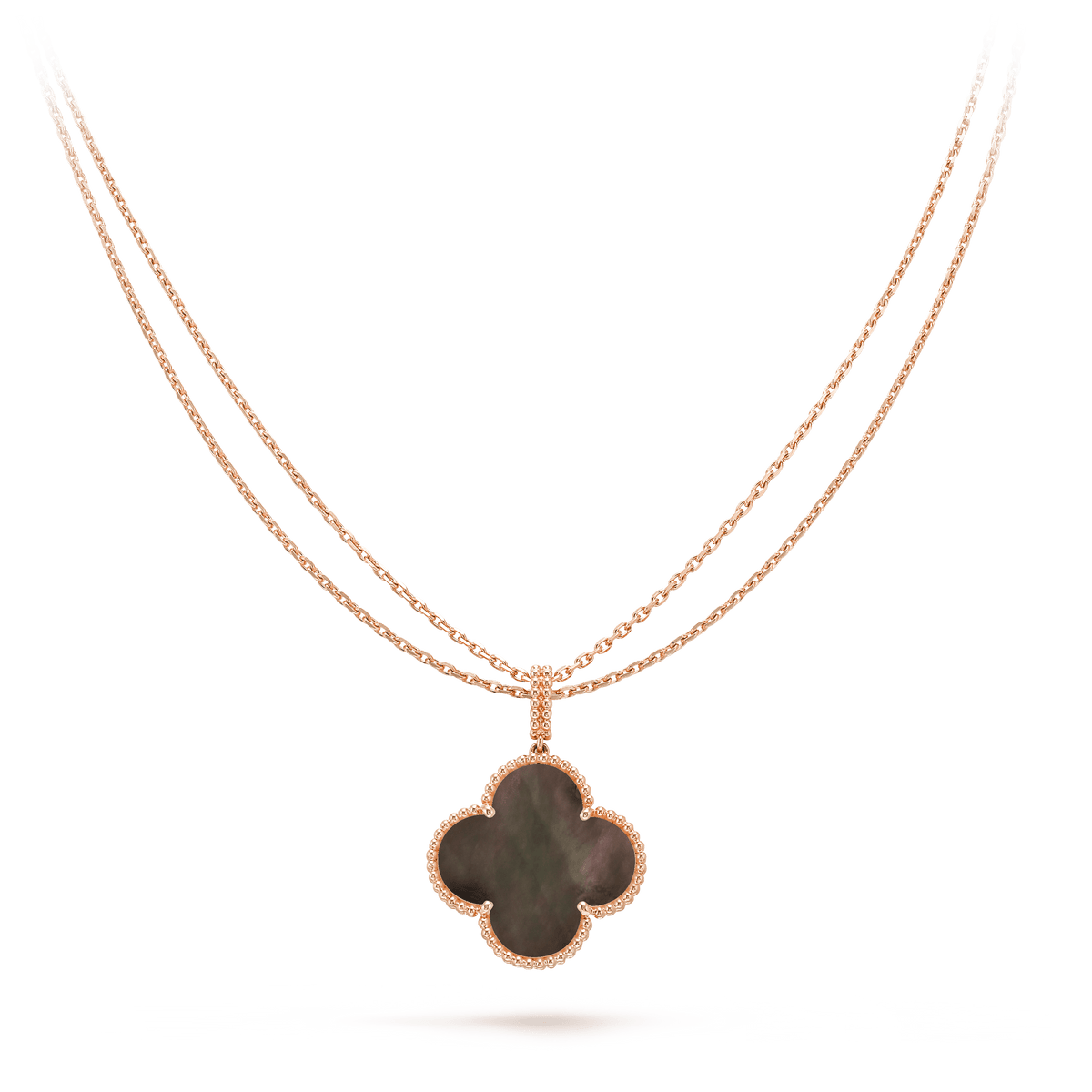 [Stellar Jewelry]CLOVER 25MM GOLD DARK MOP BIG CLOVER NECKLACE