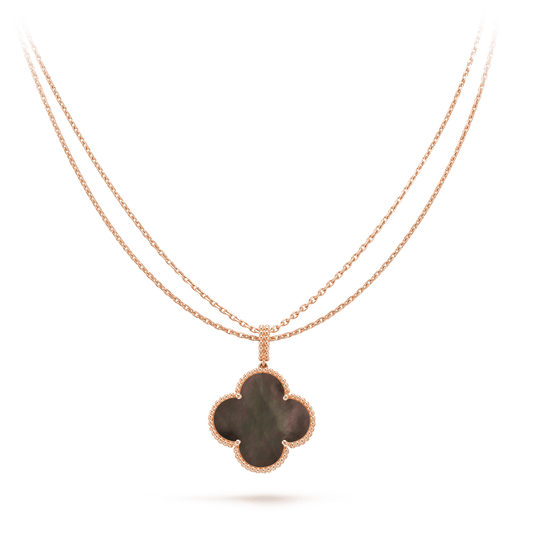 [Stellar Jewelry]CLOVER 25MM GOLD DARK MOP BIG CLOVER NECKLACE