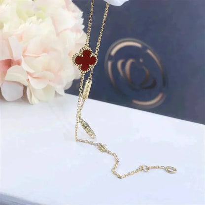 [Stellar Jewelry]CLOVER  CARNELIAN SINGLE FLOWER BRACELET